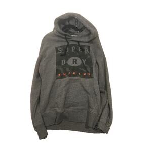 Superdry Surplus Gray Loose Pullover Hoodie Mens XXL